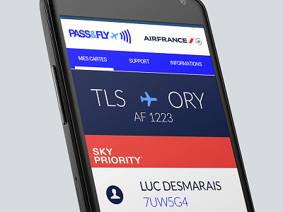 Pass Fly Android Airfrance 2 airport android app flat fly google mobile nexus nfc pass travel webdesign