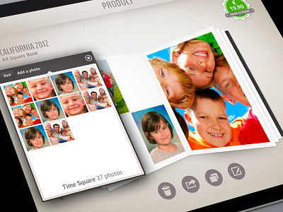 Photobox Ipad Add photos app button flat interface ipad menu mobiledesign photo slide ui ux webdesign
