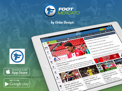 Footmercato App iOS & Android tablet android football google icons ios ipad menu nexus slide soccer