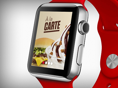 Octavdesign Food Applewatch app apple burger flat food ios menu red select slide watch