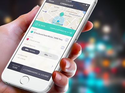 Octavdesign Ios Driver App app car driver flat ios iphone map menu sam taxi uber ux