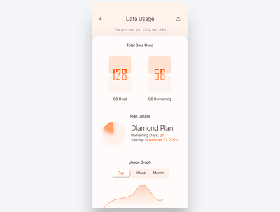 Data Usage app design flat minimal ui