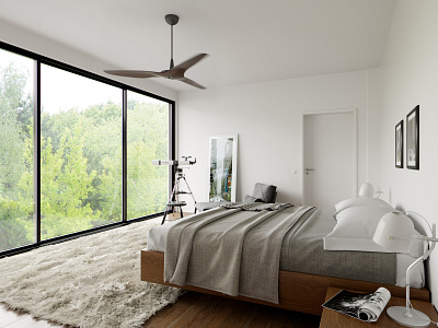 Bedroom 3d 3dsmax coronarender design interior design photoshop render vizualization