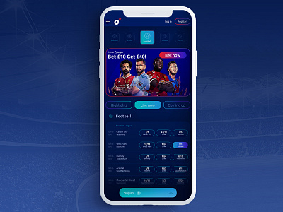 E-toto Online Betting 2d app bet betting football football app mobile mobile app sport sport app uidesign ux designer ux ui
