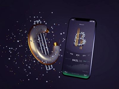 Cryptocurrency Concept App— 3D Animation, UI Animation 3d animation app bitcoin crypto cryptocurrency ethereum finance ripple ui design