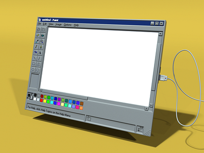 The Paint Potable Device 3d cinema 4d device microsoft paint retro ui visualization windows 98