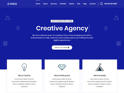 Kalu - Responsive Multi-Purpose Landing Pages agencies agency clean app landing creative creative design front end dev theme design themeforest