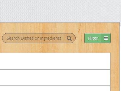 Recipe Search Box food search subtle patterns ui wood