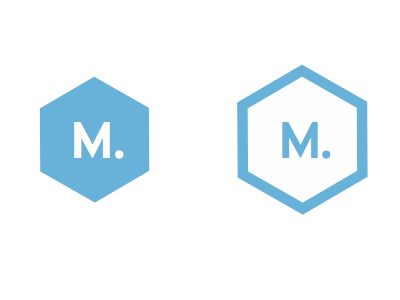 Mint 'M' clean flat hexagon logo simple