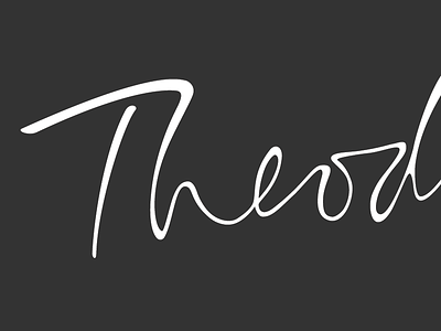 Theo logo script script logo signature vector