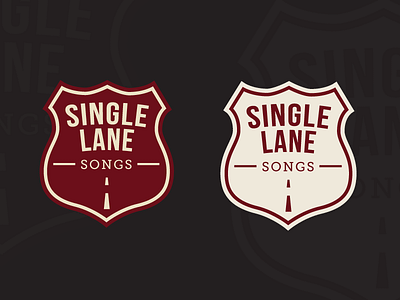 Single Lane Songs Logo americana highway highway sign logo retro road road sign shield songs