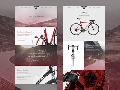 Moss Bikes Website Concept bicycle bikes concept gradient homepage landscape website