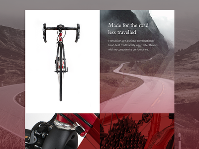 Moss Bikes Website Concept - Bike Page bicycle bikes concept gradient homepage landscape website