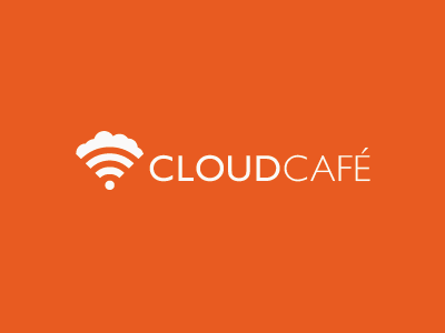 Cloud Cafe Logo branding cafe cloud coffee gill sans logo monochrome wifi wireless