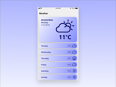 Weather App adobe adobe xd app apps brand clean design flat icon illustration illustrator ios lettering minimal mobile ui ux vector weather weather app