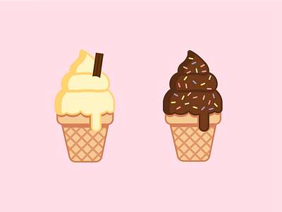 Vanilla or chocolate? chocolate cute flat illustration ice cream icecream illustration illustrator illustrator cc refreshing summer vanilla vector vectorart vectorartist vectorartwork
