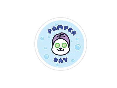 Pamper day animal sticker blue cute animal cute art cute panda cute sticker design green illustration illustration art illustrator illustrator cc purple sticker design vector