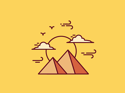 Egyptian pyramids cloud colors design graphicdesign house illustration pyramids sun vector