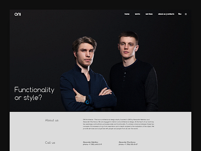 Website for ONI Architects architecture black design design studio seo site studio ui ux web webdesign website