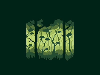 Mystic forest green illustration pixel pixelart