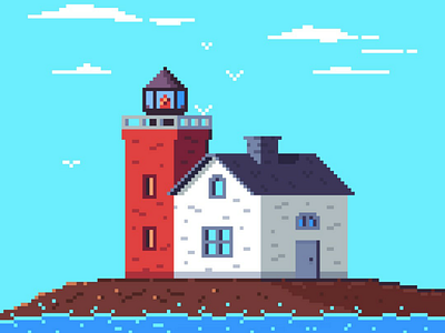 Pixel lighthouse 8bit gamedev illustration pixel pixelart