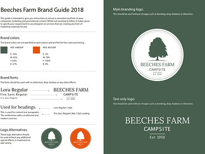 Beeches Farm Campsite Brand Guide 2018 affinitydesigner brand branding chris kellett ident illustration logo
