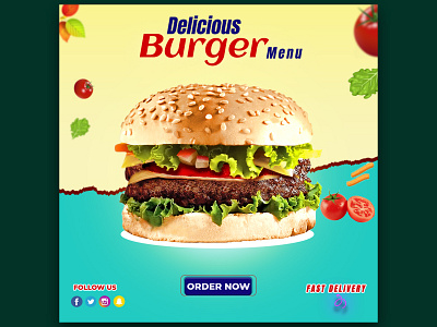 bURGER aDS Design branding burger ads burger banner burger dersign burger logo burger lover burger shop burger social ads graphic design