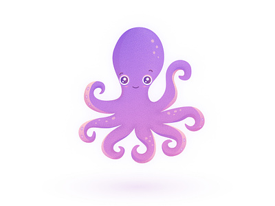 Cute octopus adobe illustrator characer cute illustration kawaii octopus purple