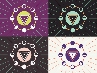 Unused Color Schemes for Cronation color schemes cronation crone feminine geometric logo moon moon cycles triangle
