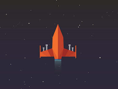 Fighter spaceship game minimal orange plane poly ship space spaceship stars x wing