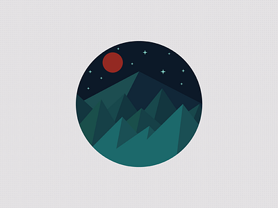 Peaks under the blood moon bloodmoon flat landscape moon mountain mountains mountains flat nature night peaks stars