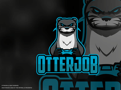 OTTERJOB mascot animal logo branding controller design fps logo logo design mascot mascot logo otter unique logo