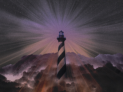 Scarlet Shroud illustration light lighthouse stars