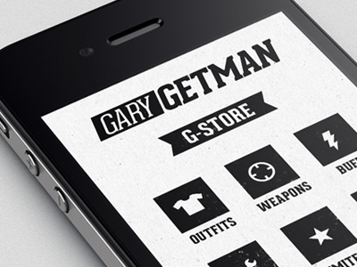 Gary Getman UI/CI black brand corporate game hipster icon identity iphone typography ui ux white
