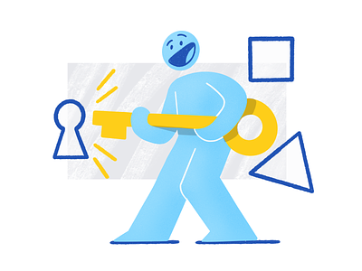 Log In Illustration Exploration 🔑 2d character design darkcube digitalart drawing illustration key log in onboarding illustration onboarding process onboarding screen pattern product design sign in unlock vector welcome screen