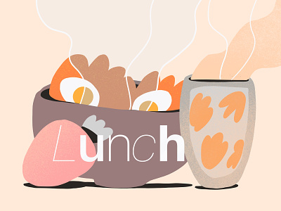 Lunch illustration 🥯 2d branding darkcube digitalart drawing flat design food illustration illustration product design strawberry tea texture vector