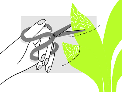Plants care illustration 🌱 2d charachter character illustration darkcube digitalart flat design guide hand hand illustration illustration plant plants care product design scissors vector