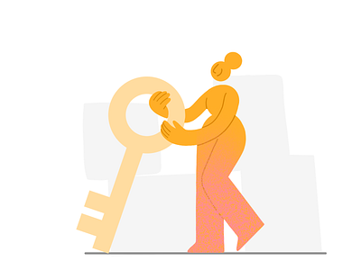 A key 🔑 2d charachter darkcube delivery app design digital illustration digitalart drawing illustration investing key pattern real estate vector woman