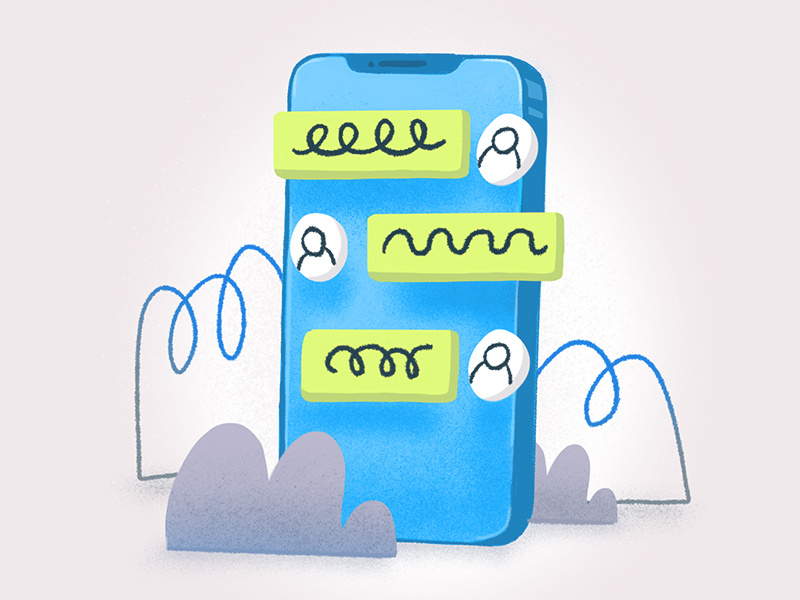 iPhone Chat Illustration by DarkCube Studio on Dribbble