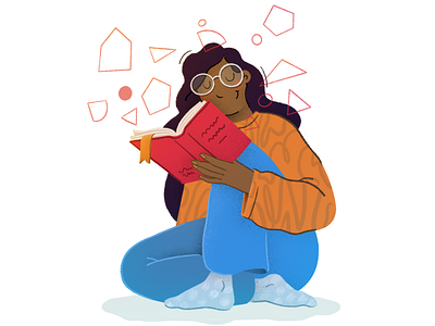 Reading girl illustration