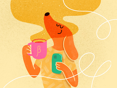 Tea Time Illustration design dog flat illustration product tea