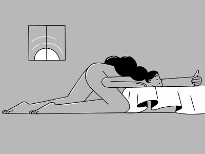 Snooze 😴 2d bed character darkcubestudio design flat get started girl illustration minimal product