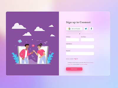 Dashboard Signup page