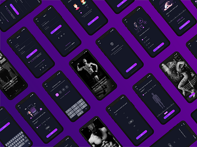 Fitness app app app design dark app dark mode dark theme dark ui fitness fitness app gym gym app onboarding onboarding screens onboarding ui sign in signup splash page splashscreen ui ux uxui