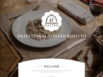 Gastro design food restaurant theme website