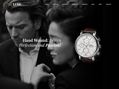 Luxe black white classy design luxury retro watches website