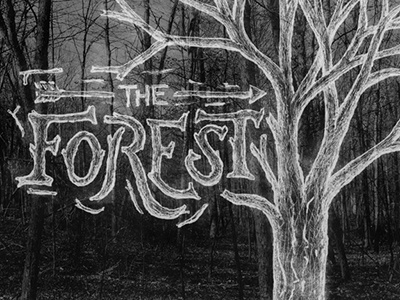 The Forest intaglio lettering