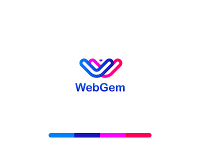 Web Gem - Minimalist Logo Design for Web Development Company 2d brand brand identity branding branding design design geometry letter logo mark minimal minimalism web