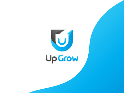 UpGrow - U Shape Modern Logo Design for Investment Company brand branding design geometry idenity letter lettermark logo logodesign logos mark minimalism minimalist logo modern logo u