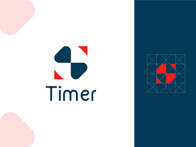 Timer  - Geometric Logo Design for Time Tracking App